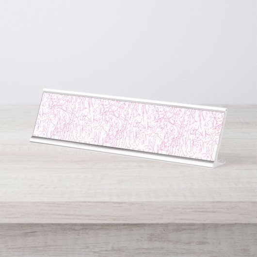 Roze Abstracte Office Map Mappen Set Bureau Naambordje (Voorkant)