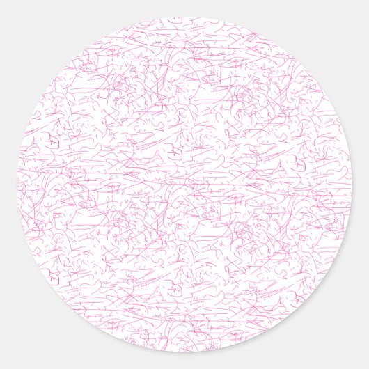 Roze Abstracte Office Map Mappen Set Ronde Sticker (Voorkant)