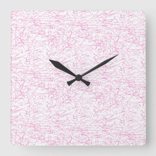 Roze Abstracte Office Map Mappen Set Vierkante Klok