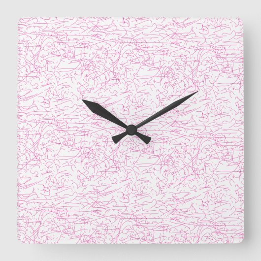 Roze Abstracte Office Map Mappen Set Vierkante Klok (Voorkant)