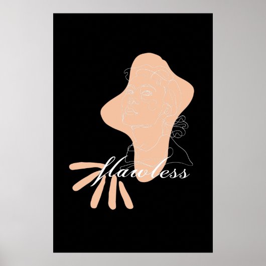 Roze abstracte, onvolgroeide vrouw in rechte lijn poster (Voorkant)