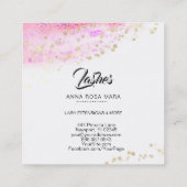 *~* Roze, Abstracte pasteelas Vierkante Visitekaartje (Achterkant)