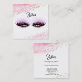 *~* Roze, Abstracte pasteelas Vierkante Visitekaartje (Voorkant / Achterkant)