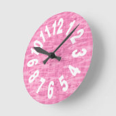 Roze Abstracte Patroongrote nummers Ronde Klok (Hoek)