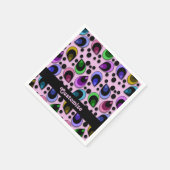 Roze Abstracte Peacock Feathers Pattern Napkins Servetten (Hoek)