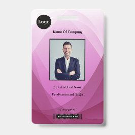 Roze Abstracte Personeelsfoto Identificatie ID Badge