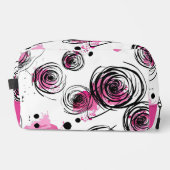 Roze Abstracte Roos Draaikolk Toilettasje (Voorkant)
