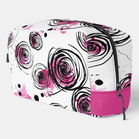 Roze Abstracte Roos Draaikolk Toilettasje (Rechterhoek)