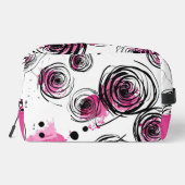 Roze Abstracte Roos Draaikolk Toilettasje (Achterkant)