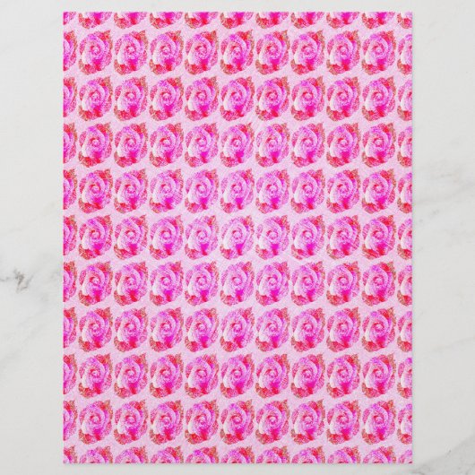 Roze Abstracte Rozen Bulk Scrapbook Papier Pagina' Flyer (Voorkant)
