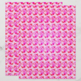 Roze Abstracte Rozen Scrapbook Papier 2-zijdige Pa