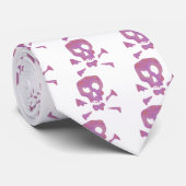 Roze Abstracte schedels Stropdas (Opgerold)