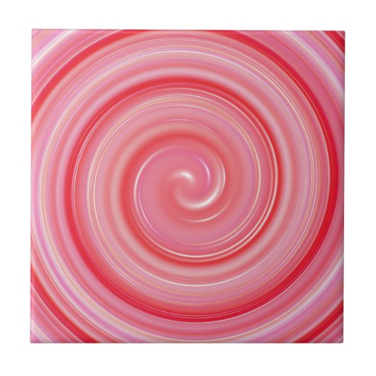 Roze Abstracte spiraal Tegeltje (Voorkant)