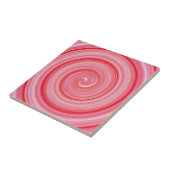 Roze Abstracte spiraal Tegeltje (Zijkant)
