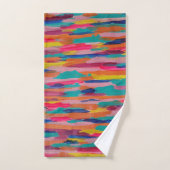 Roze Abstracte strepen Bad Handdoek (Handdoek)