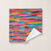 Roze Abstracte strepen Bad Handdoek (Wasdoekje)