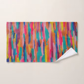 Roze Abstracte strepen Bad Handdoek (Handdoek)