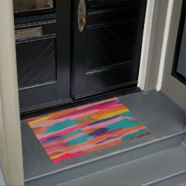Roze Abstracte strepen Deurmat