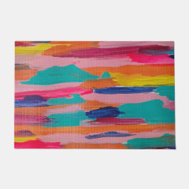Roze Abstracte strepen Deurmat
