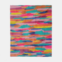 Roze Abstracte strepen Fleece Deken