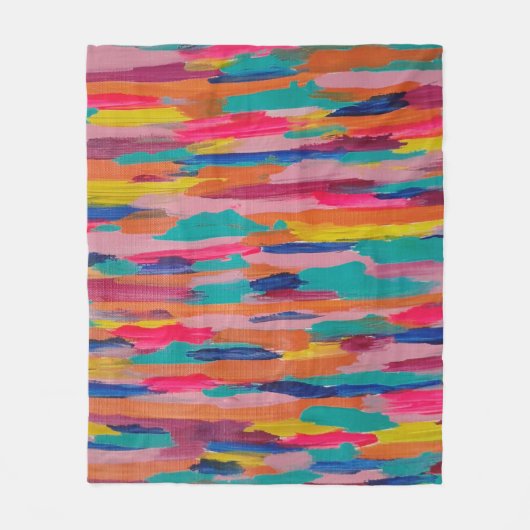 Roze Abstracte strepen Fleece Deken (Voorkant)