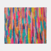 Roze Abstracte strepen Fleece Deken (Voorkant (Horizontaal))