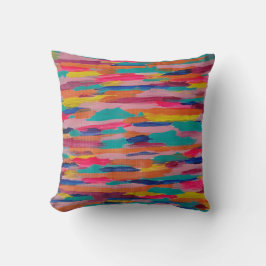 Roze Abstracte strepen Kussen