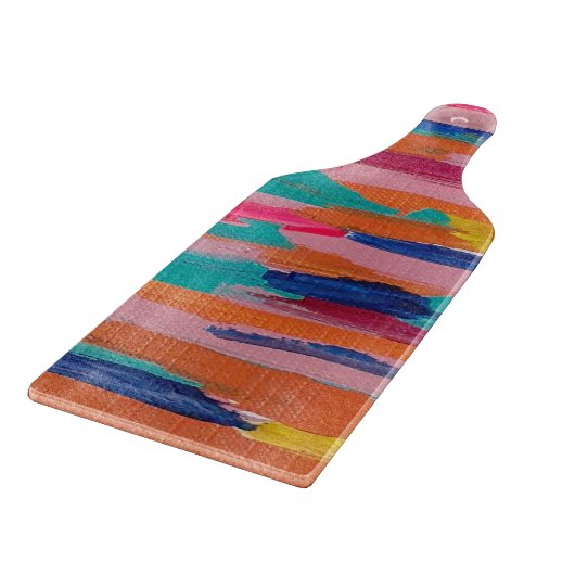 Roze Abstracte strepen Snijplank (Hoek)