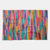 Roze Abstracte strepen Theedoek (Horizontaal)