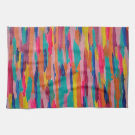 Roze Abstracte strepen Theedoek