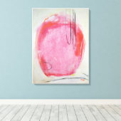 Roze Abstracte tekenverf Canvas Afdruk (Insitu (Houten vloer))