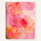 Roze Abstracte tekenverf Notitieboek (Voorkant)