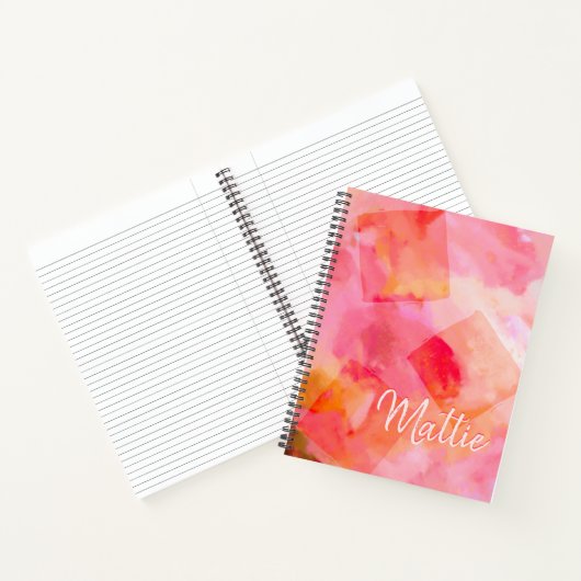 Roze Abstracte tekenverf Notitieboek (Binnen)