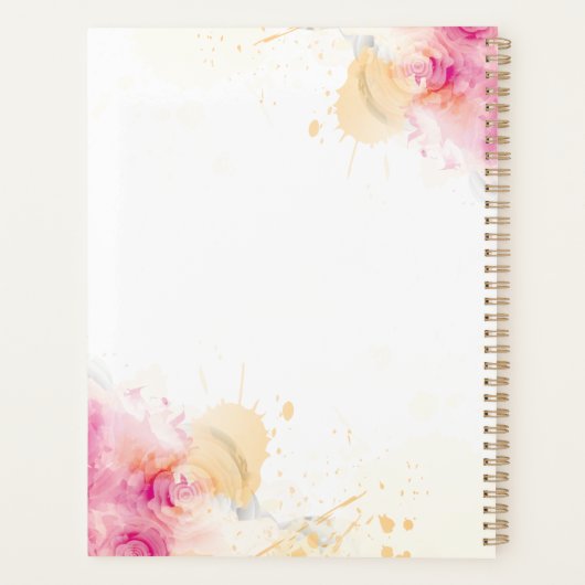 Roze Abstracte Toekomst de heer Pink Bisque Weddin Planner (Achterkant)