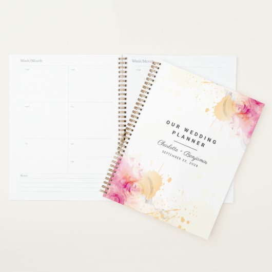 Roze Abstracte Toekomstige Mr. Mevrouw Roze Bisque Planner (Display)
