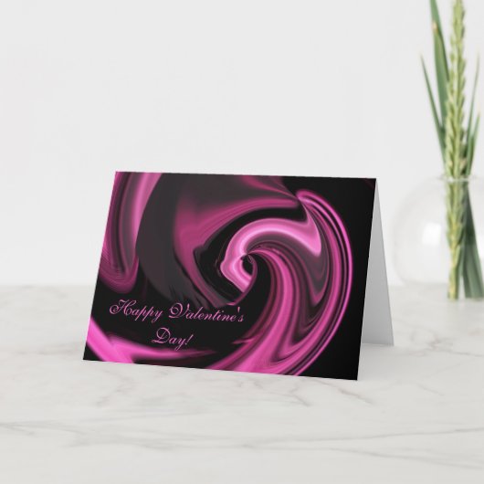 Roze Abstracte Valentijnsdag Kaart (Voorkant)