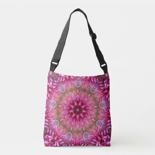 Roze Abstracte ventilator Crossbody Tas (Voorkant)
