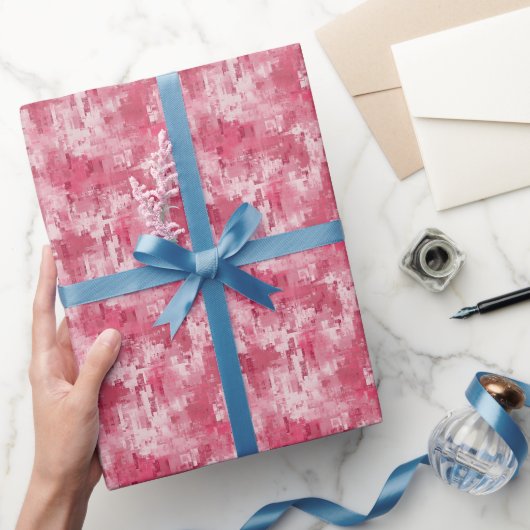Roze Abstracte Verf Cadeaupapier (Geschenken)