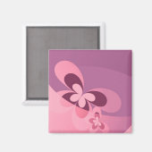 Roze Abstracte vlinder Magneet (Voorkant / Achterkant)