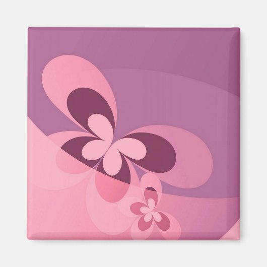 Roze Abstracte vlinder Magneet (Voorkant)