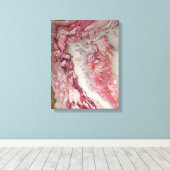 Roze Abstracte Vloeibare Marmer Steenprint Canvas Afdruk (Insitu (Houten vloer))