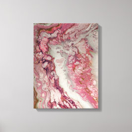 Roze Abstracte Vloeibare Marmer Steenprint Canvas Afdruk