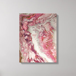Roze Abstracte Vloeibare Marmer Steenprint Canvas Afdruk