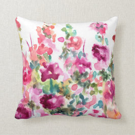 Roze Abstracte Waterverf Blokkering Achtergrond Kussen
