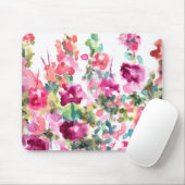 Roze Abstracte Waterverf Blokkering Achtergrond Muismat (Met muis)