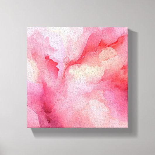 Roze Abstracte Waterverf Bloom Canvas (Voorkant)