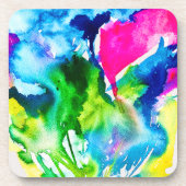 Roze abstracte waterverf Cyclamen flower Bier Onderzetter (Voorkant)