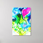 Roze abstracte waterverf Cyclamen flower Canvas Afdruk (Voorkant)