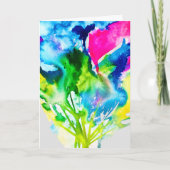 Roze abstracte waterverf Cyclamen flower Kaart (Voorkant)