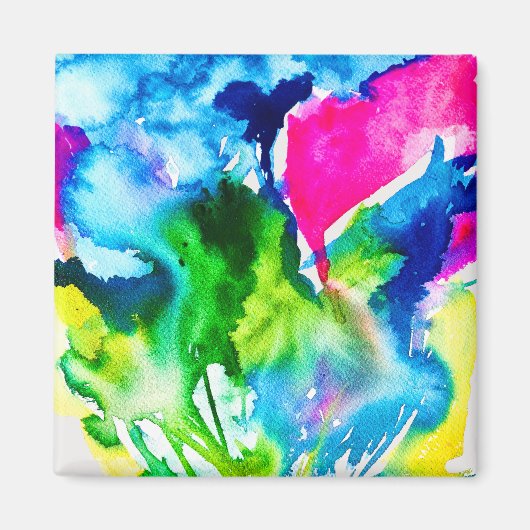 Roze abstracte waterverf Cyclamen flower Magneet (Voorkant)